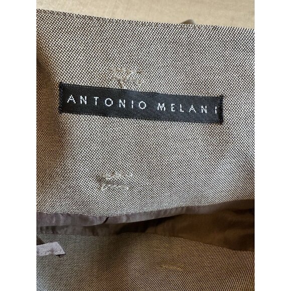 Antonio Melani Size 0 Brown Pencil‎ Skirt Lined Back Zip Career Workwear Pockets - Picture 6 of 7